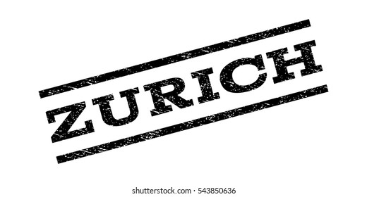 Zurich watermark stamp. Text caption between parallel lines with grunge design style. Rubber seal stamp with unclean texture. Vector black color ink imprint on a white background.
