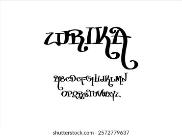 Zurika font for logo and headline. Isolated vector typeset
