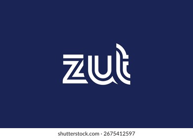 ZUT Creative Unique Modern Letter Logo Design. Elegant Monogram Logo Design with Decorative Elements and Typography