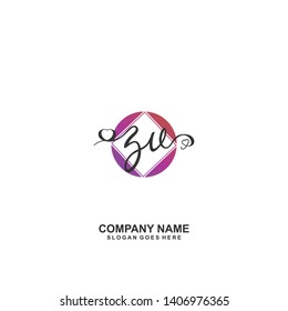 ZV Initial handwriting logo vector