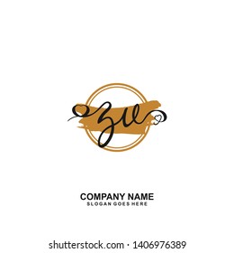 ZV Initial handwriting logo vector