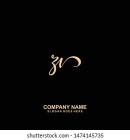 ZV Initial handwriting logo vector