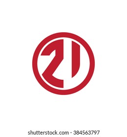 ZV initial letters circle business logo red