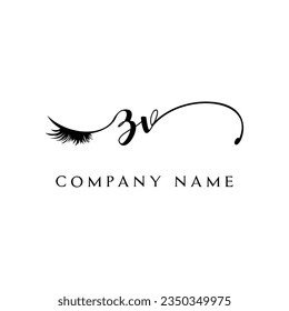ZV initial Logo lash logo eyelash vector modern