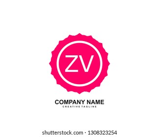ZV initial logo template vector