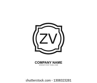 ZV initial logo template vector