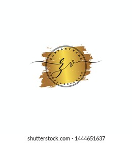 ZV Initial luxury handwriting logo vector