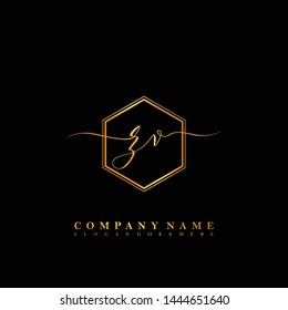 ZV Initial luxury handwriting logo vector