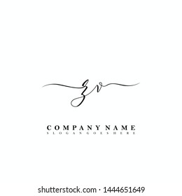 ZV Initial luxury handwriting logo vector