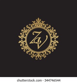 ZV initial luxury ornament monogram logo