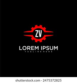ZV initial monogram for automotive logo design vector