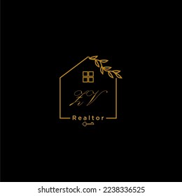 ZV initial realtor logo for real estate with creative home design