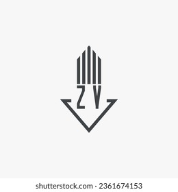 ZV initials Real Estate Logo stock illustration. Logo vector