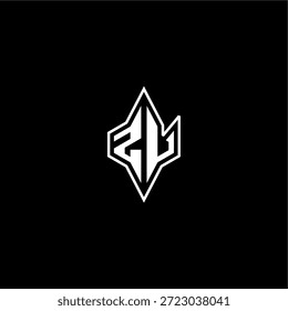 letra ZV logotipo inicial conceito de esporte techno estilo de corrida design moderno monograma de jogos