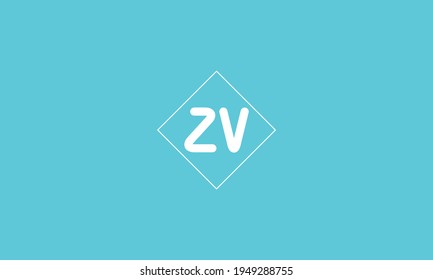 ZV letter logo design on luxury background.