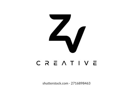 Letra ZV Monogram Logo para identidade de marca criativa moderna
