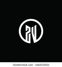 ZV monogram logo isolated with a rotating circle