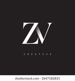 ZV Monogram Logo Minimal Elegant Letter Mark para el lujo, la moda   Marcas creativas	
