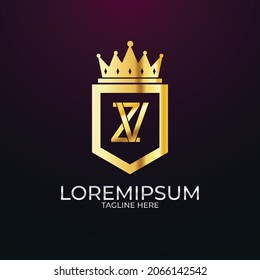 ZV VZ initial shield logo design Inspiration, crown royal logo template 