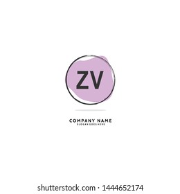 ZV Z V Initial logo Beauty template vector