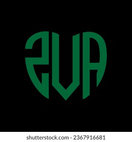 Diseño creativo del logo de la carta ZVA. Diseño único de ZVA.

