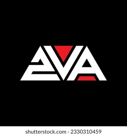 Diseño del logotipo de la letra del triángulo ZVA con forma de triángulo. Monograma de diseño del logotipo del triángulo ZVA. Plantilla de logotipo vectorial de triángulo ZVA con color rojo. Logo triangular ZVA Diseño sencillo, elegante y lujoso.