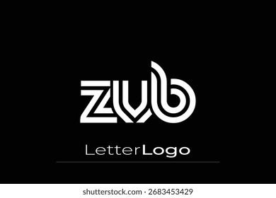 ZVB Creative Unique Modern Letter Logo Design. Elegantes Monogramm-Logo-Design mit dekorativen Elementen und Typografie