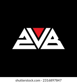 Diseño del logotipo de la letra del triángulo ZVB con forma de triángulo. Monograma de diseño del logotipo del triángulo ZVB. Plantilla de logotipo vectorial de triángulo ZVB con color rojo. Logo triangular ZVB Simple, elegante y lujoso