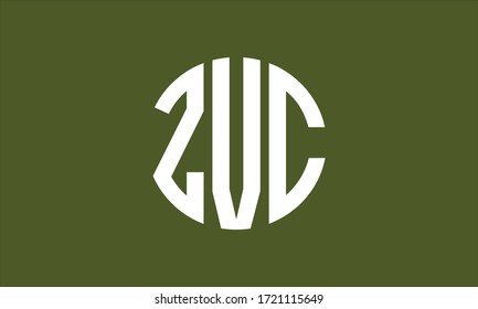 ZVC Circle Emblem Abstract Monogram Letter Mark Vector Logo Template