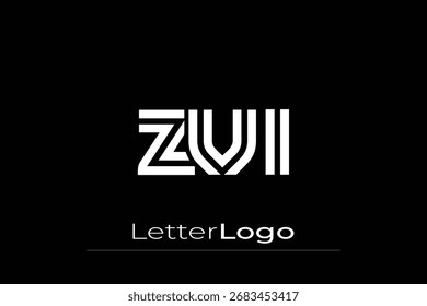 ZVI Creative Diseño de Logo de Letra Moderna Única. Diseño elegante del logotipo del monograma con los Elementos decorativos y la tipografía
