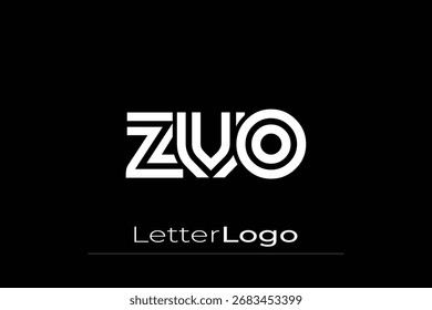 ZVO Creative Unique Modern Letter Logo Design. Elegantes Monogramm-Logo-Design mit dekorativen Elementen und Typografie