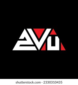 Diseño del logotipo de la letra del triángulo ZVU con forma de triángulo. Monograma de diseño del logotipo del triángulo ZVU. Plantilla de logotipo vectorial de triángulo ZVU con color rojo. Logo triangular ZVU Diseño sencillo, elegante y lujoso.