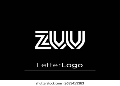 ZVV Criativo Único Moderno Carta Logo Design. Elegante Monograma Logo Design com elementos decorativos e tipografia