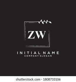 ZW Beauty vector initial logo, handwriting logo of initial signature, wedding, fashion, jewelry, boutique, floral and botanical with creative template for any company or business.