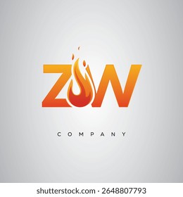 Diseño de logotipo de carta de fuego creativo de ZW