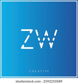 ZW Creative Premium Vector latter logo design. Creative Logo. Elegant leaves.  modern design. Vector Illustration logo. Creative Minimal feminine monogram and logo.