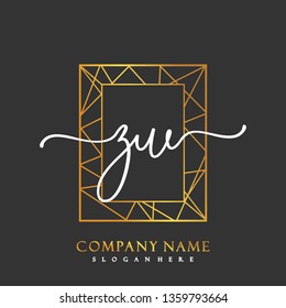 ZW Initial Handwriting logo template vector