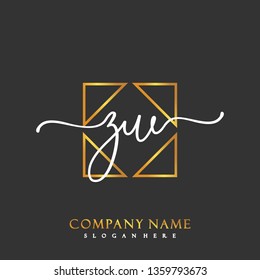 ZW Initial Handwriting logo template vector