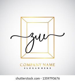 ZW Initial Handwriting logo template vector