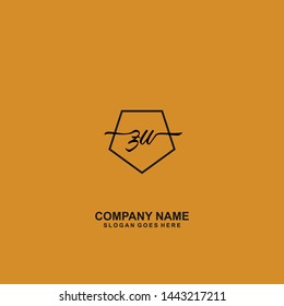 ZW Initial handwriting logo template vector