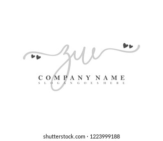 ZW Initial handwriting logo vector