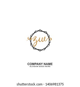 ZW Initial handwriting logo vector
