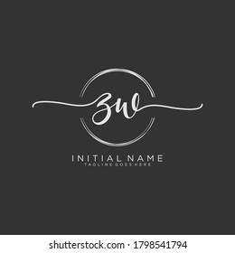 Vector del logotipo de escritura a mano inicial ZW