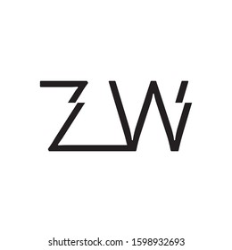 ZW initial letter logo template vector icon design