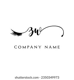 ZW inicial Logotipo lash logo eyelector moderno