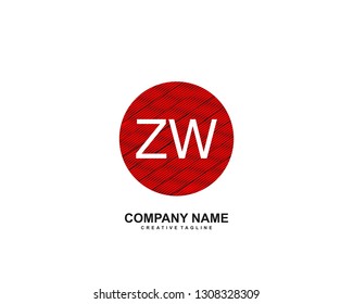 ZW initial logo template vector