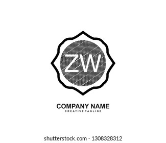 ZW initial logo template vector