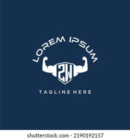 Initialmonogramm von ZW für Fitness- oder Fitnesslogos mit kreativem Design