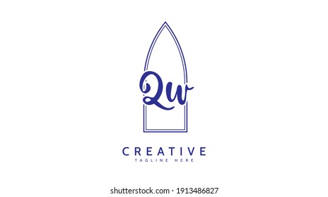 ZW Initials, handwriting logo vector