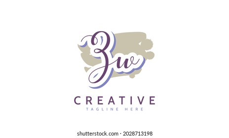 ZW Initials, handwriting logo vector